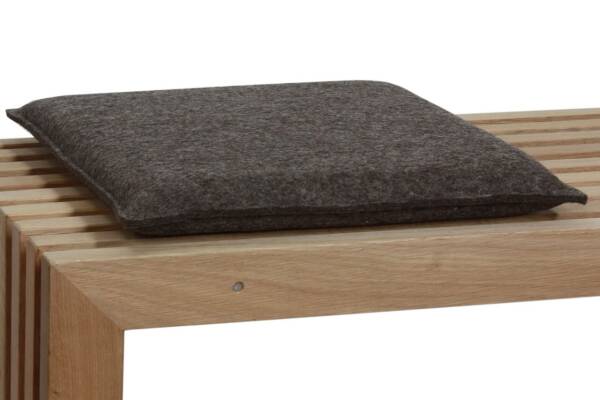 Filzkissen für Bank und Hocker aus Eichenlamellen schwarz-SI33