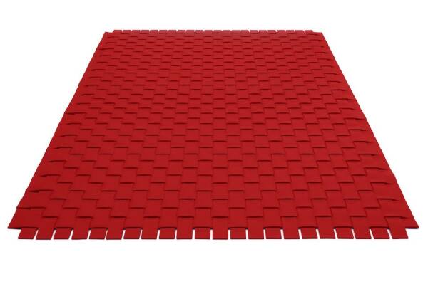Filzteppich, Hey Sign, rechteckig Teppichgeflecht 5 einfarbig 140 x 200 cm Rot_11