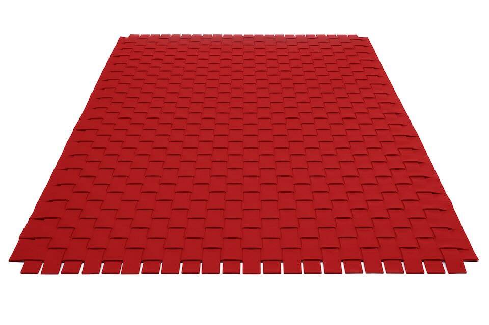 Filzteppich, Hey Sign, rechteckig Teppichgeflecht 5 einfarbig 70 X 200 cm Rot_11