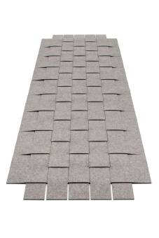 Filzteppich, Hey Sign, rechteckig Teppichgeflecht 10 einfarbig 70 X 200 cm Hellgrau 16