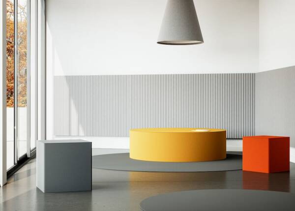 Runder Filzteppich Hey-Sign Teppich Bigdot 120 cm Hellgrau meliert 1017