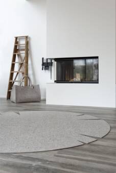 Runder Filzteppich Hey-Sign Teppich Slot 120 cm Indigo 12