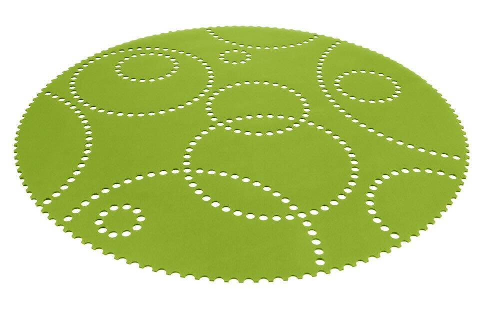 Design tapijt Stamp - Rond biologisch tapijt van Hey-Sign 120 cm Meigroen_30