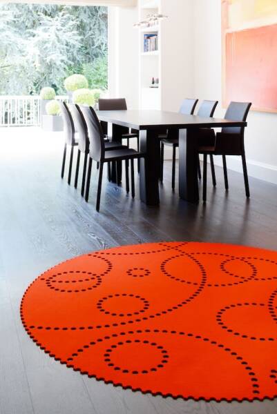 Design tapijt Stamp - Rond biologisch tapijt van Hey-Sign 120 cm Meigroen_30