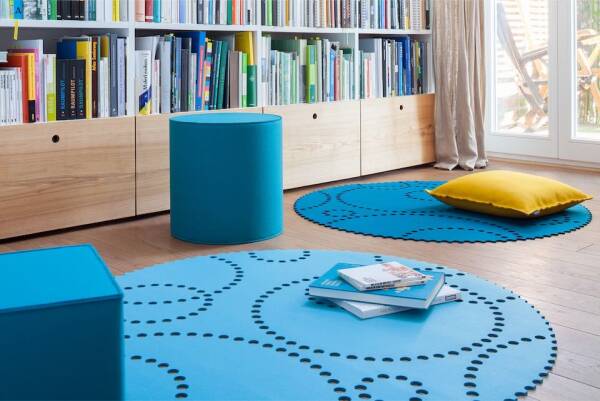 Design tapijt Stamp - Rond biologisch tapijt van Hey-Sign 120 cm Meigroen_30