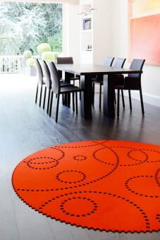 Design tapijt Stamp - Rond biologisch tapijt van Hey-Sign 120 cm Meigroen_30