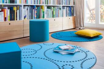 Design tapijt Stamp - Rond biologisch tapijt van Hey-Sign 120 cm Meigroen_30