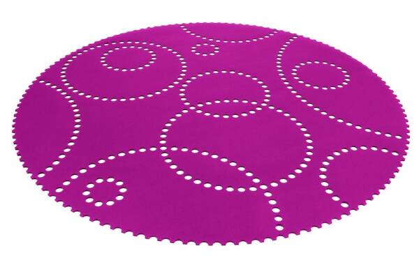 Designmatta Stamp – Rund ekologisk matta från Hey-Sign 150 cm Taupe 35