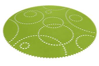 Designtäcke Stamp – Rund ekologisk matta från Hey-Sign 180 cm Limone 30251