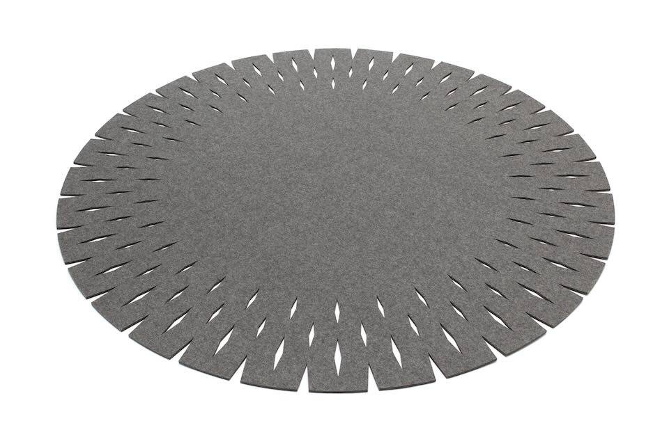 Alfombra redonda de fieltro Hey-Sign Alfombra Grate 120 cm Antracita_01