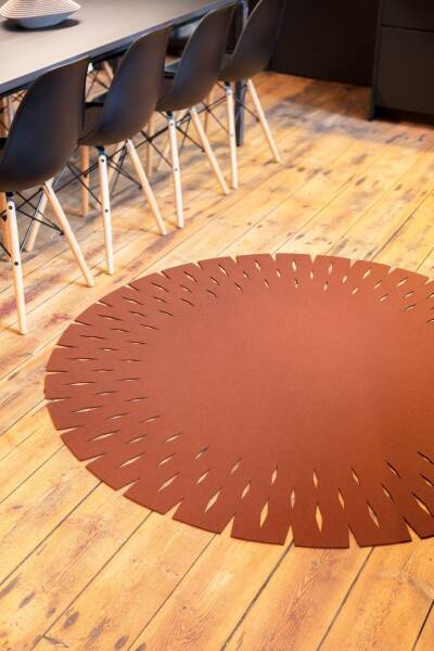 Alfombra redonda de fieltro Hey-Sign Alfombra Grate 120 cm Antracita_01