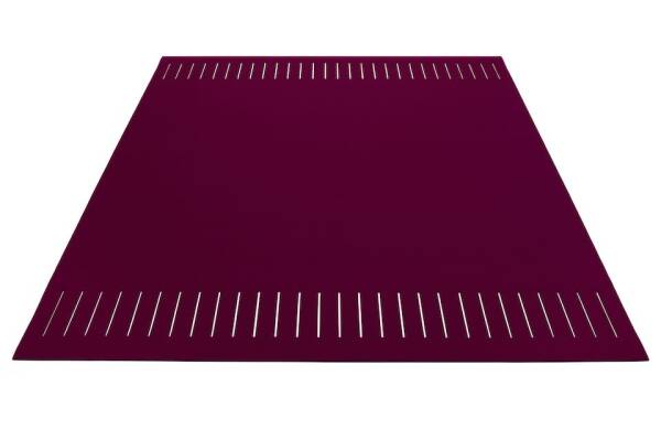 Wollteppich rechteckig, Hey Sign, Teppich zweimal quer geschlitzt 70 X 200 cm Iron 66