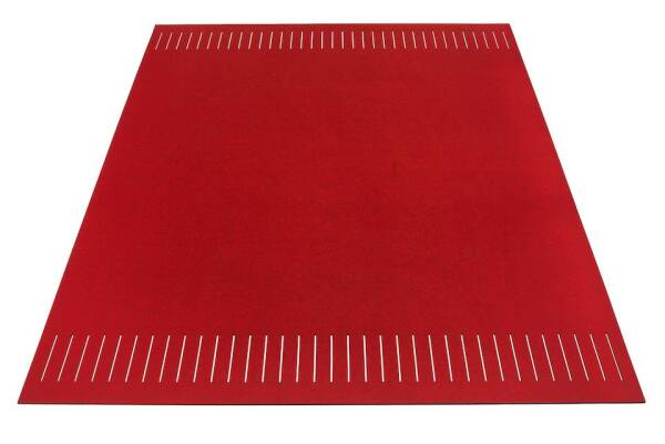 Rectangular wool rug, Hey Sign, rug slit twice across 180 x 240 cm Beige brown mottled 1019